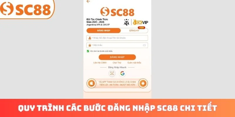 Quy trình các bước đăng nhập SC88 chi tiết